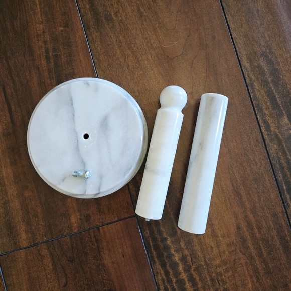 Vintage Freestanding Marble Stone Gray White Paper Towel Holder / Dispenser - Picture 7 of 8